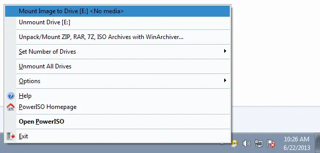 Set the Number of Virtual Drives — example PowerISO interface screenshot